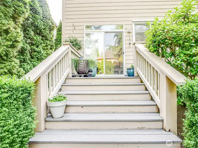Stairs off the Deck to the patio