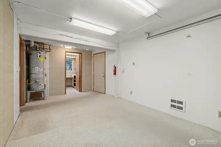 Water heater replaced in 2020.  Towards the rear you see a cozy little office space