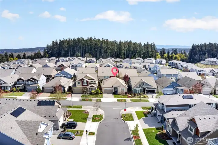 Beautiful neighborhood with wide roads, sidewalks and a park just a block away!