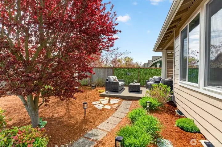 Professional landscaping. Wait until you see it all bloom in a few months!