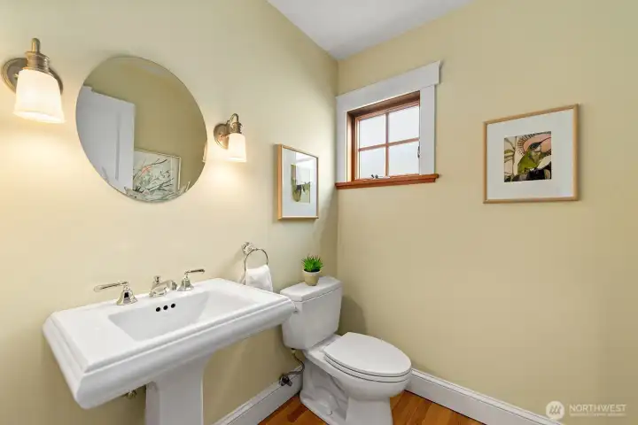 Half bathroom on main level.