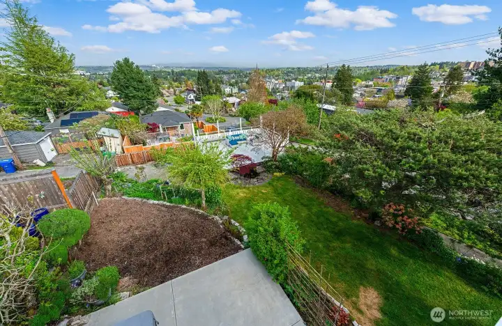 Some much to do in this backyard- Seller used mulch patch for vegetable garden and flowers.