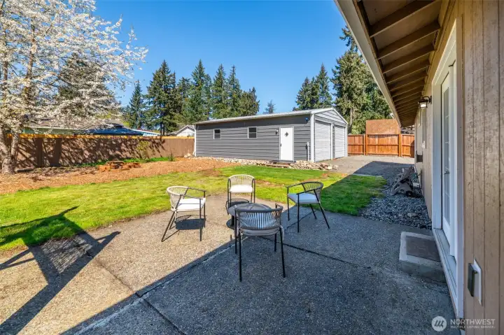 Patio for firepit or outdoor seating