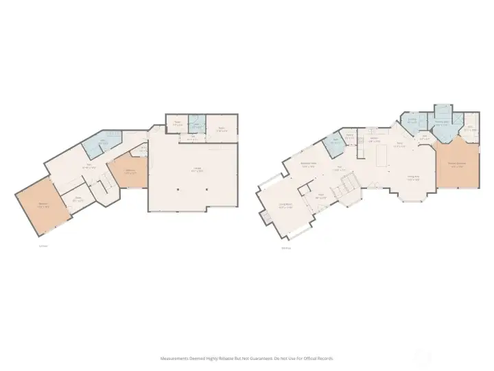 Full floor plan view showing both levels, room layout, garage, bedrooms, baths, and main living spaces.