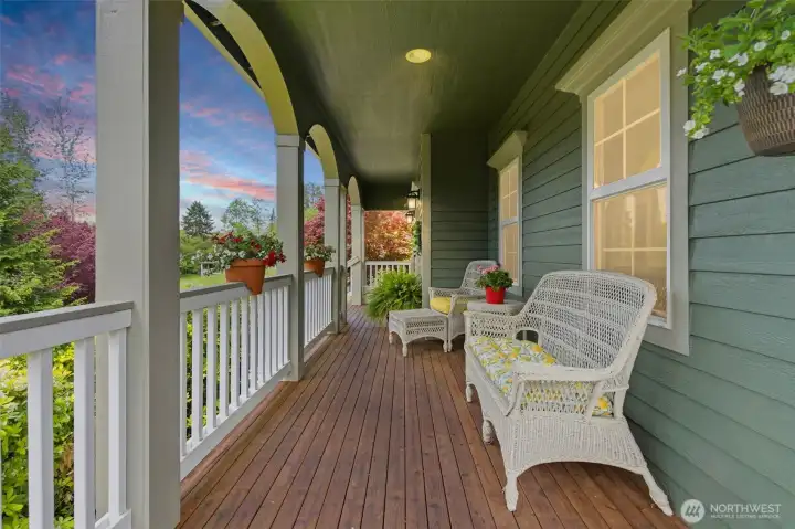 Meticulously designed outdoor living spaces and wraparound decking create a truly unforgettable first impression