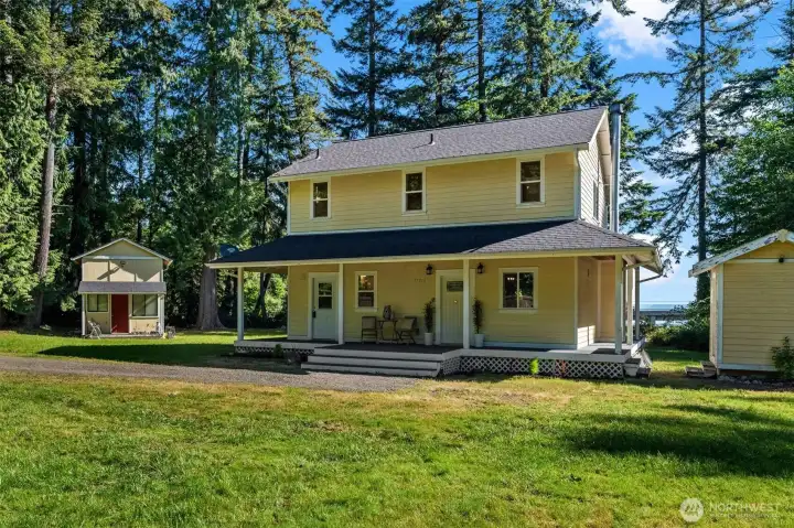 The Tiny house on the left is permitted and currently used for storage.  The Well house is on the right.