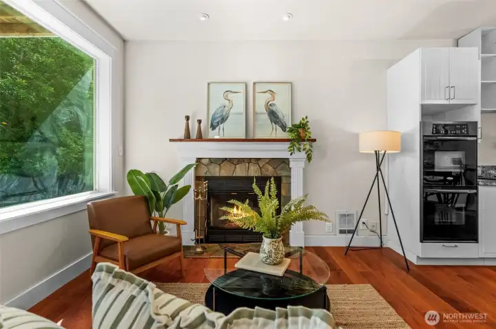 The fireplace is the indoor focal point of the heart of the home.