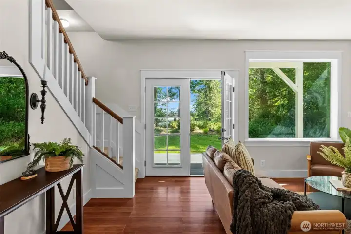 Back down stairs then outside to enjoy the view.