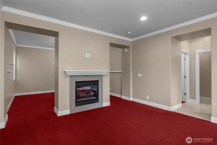 PBR suite - The primary bedroom and adjoining retreat are separated by a dramatic double-sided gas fireplace. PBR suite - The primary bedroom and adjoining retreat are separated by a dramatic double-sided gas fireplace.