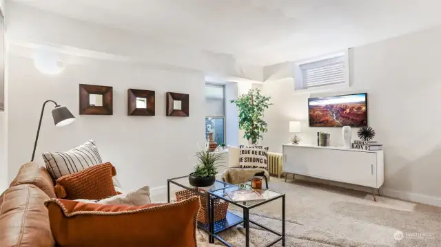 Gorgeous living room with abundance of light!