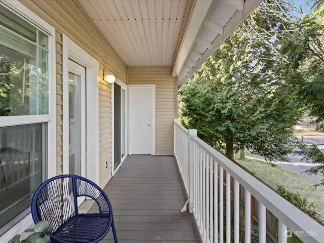 Step out onto the private balcony from the living room to enjoy serene nature views—a perfect spot for your morning coffee or evening BBQs.