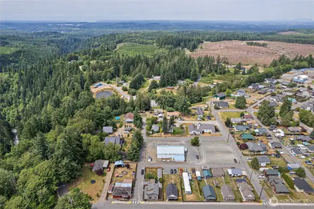 drone overhead of area