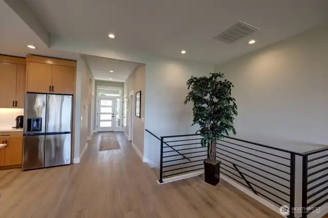 View from living room looking towards front entry