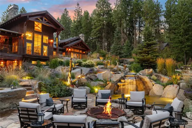 Multiple fire pit lounges ideal for stargazing and storytelling