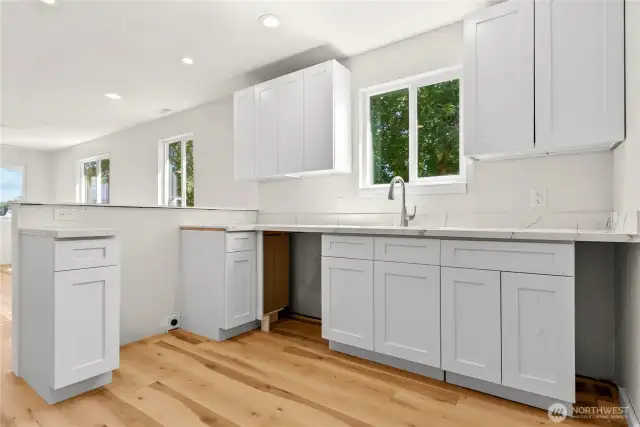 Kitchen - appliances being installed