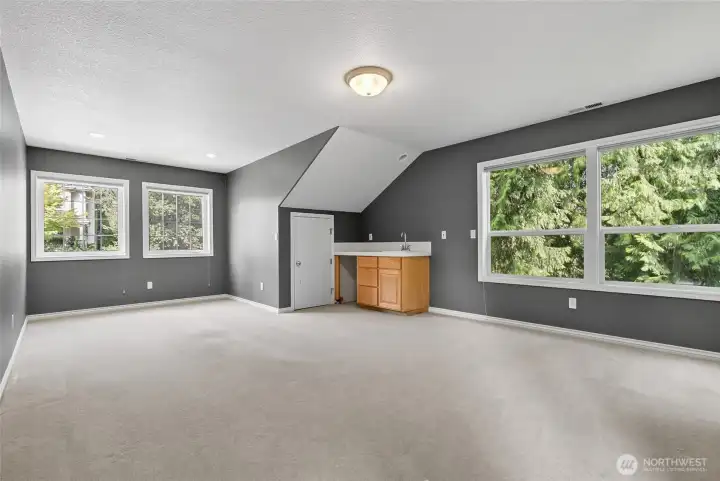 Bonus room with wet bar & access to upper deck