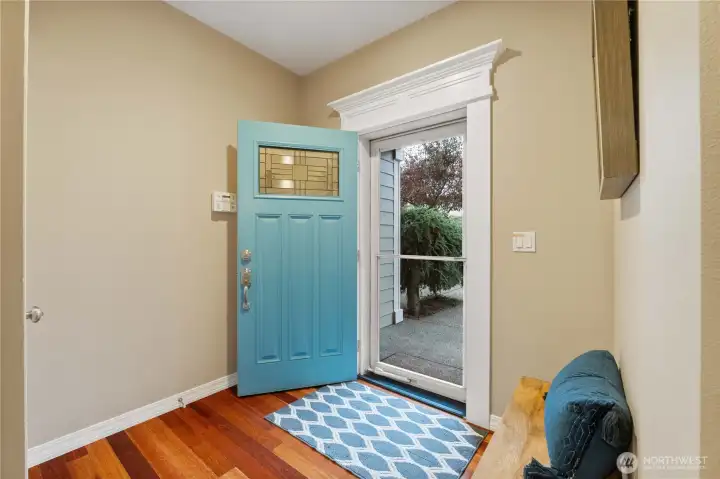 Looking back at the charming front door.