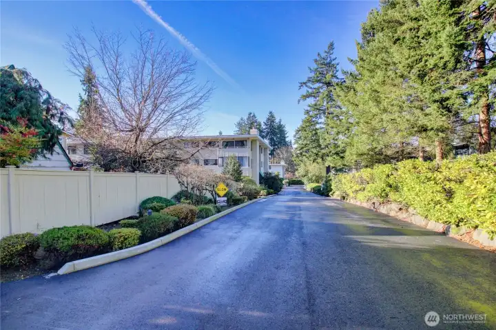 Lovely landscaping as you enter the complex.