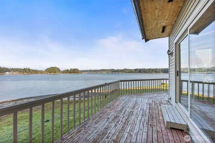 Decks offer a seamless transition from the home to lawn and beachfront.
