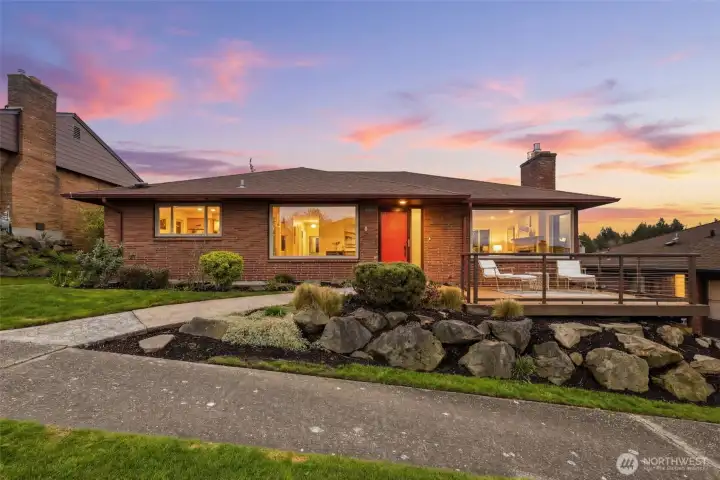 Sunset glows on a home that’s always in style