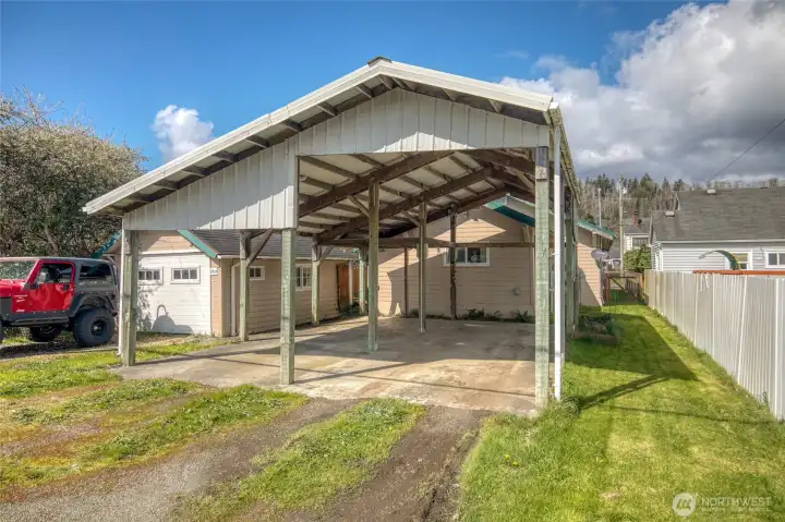 Oversized carport with alley access