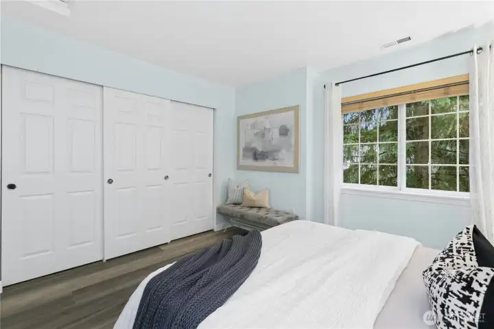 Don't forget the oversized closets here, too. Two ensuite bedrooms in one home, each with big closets!