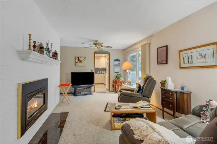 Family room with gas insert.