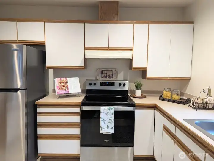 Lots of cabinets for storage