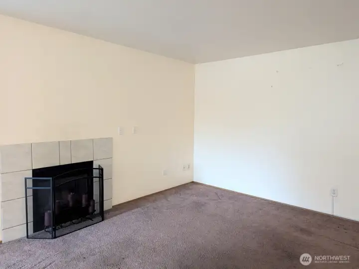 Tile surrounding fireplace