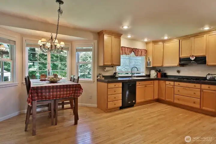 Kitchen with eating area.