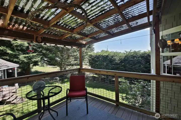 Covered deck off the family room.