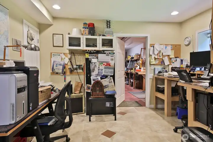 Office /flex room leading into workshop