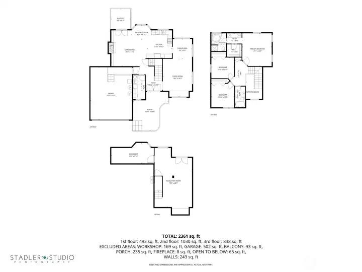 Floor plans of all levels