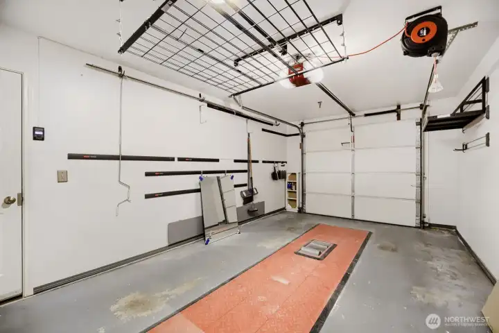 Attached garage offers secure parking plus additional storage space.