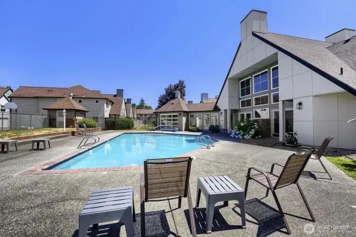 Resort-style community pool offers the perfect place to cool off and unwind.