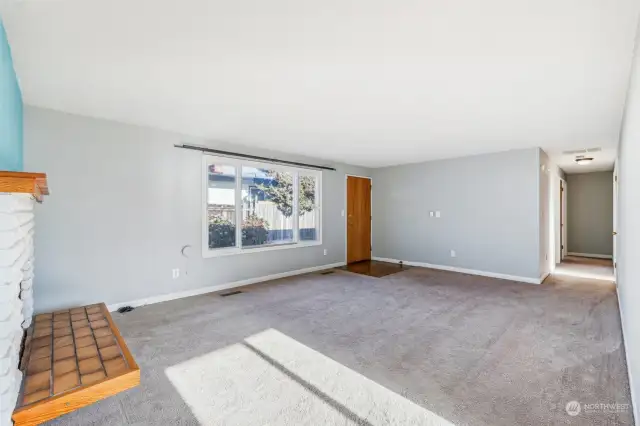 Living room and hallway to bedrooms