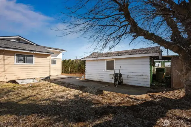 Backyard with shed