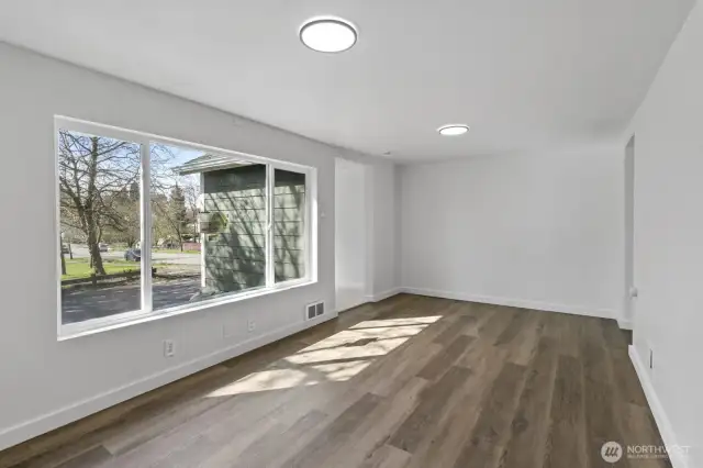 Upstairs living room overlooking park