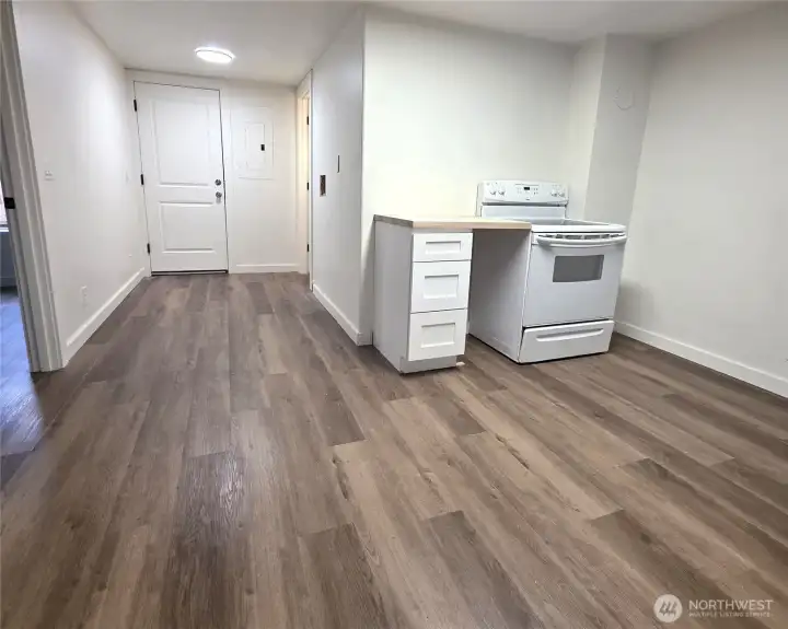 Kitchen facing back door/separate entrance