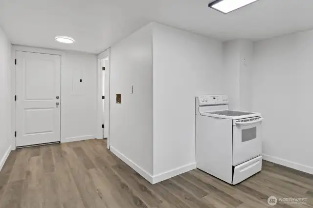 Kitchen facing back door/separate entrance