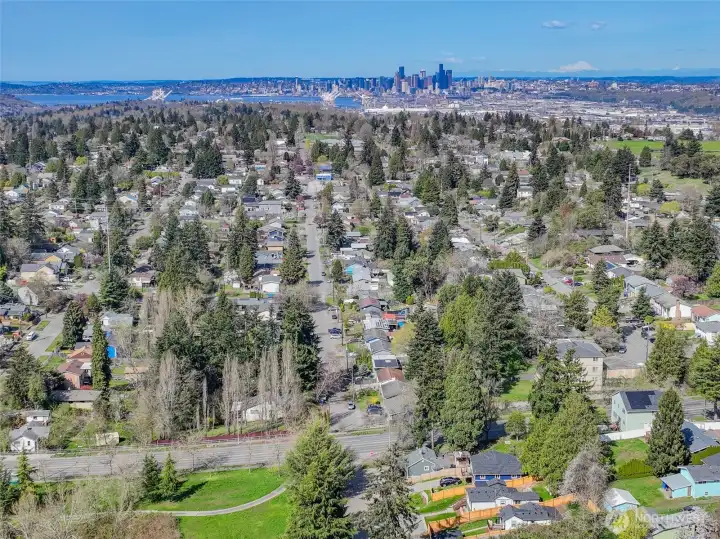 North facing aerial drone shot