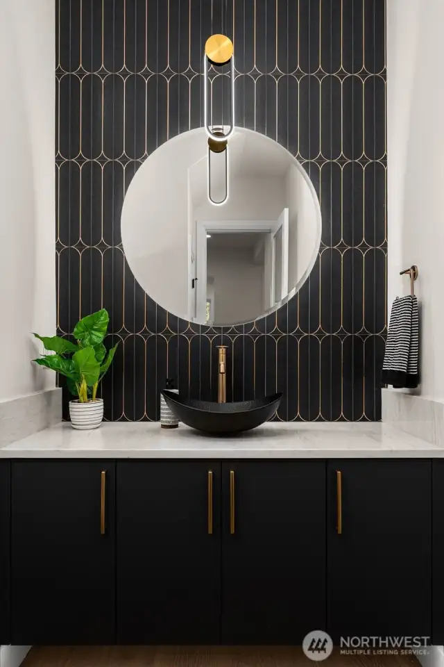 Designer powder room on the main level