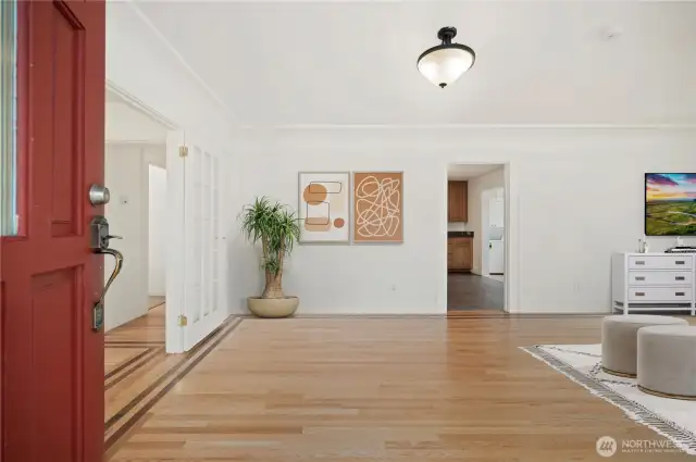 Refinished original hardwoods - virtually staged
