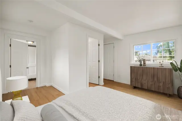 Main Floor Primary Bedroom option - virtually staged
