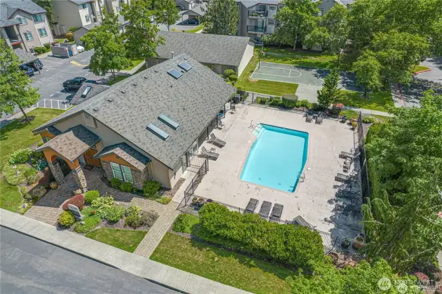 ....with inviting outdoor pool