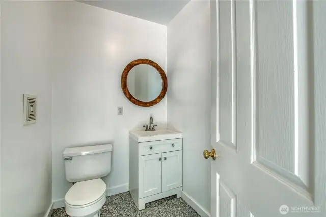 Half bath in the garage.