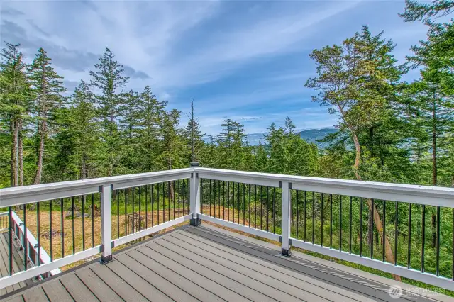 Deck off the living room. A great place to appreciate the views and rest amongst nature.