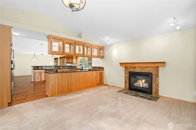 Dining room with French doors to deck.