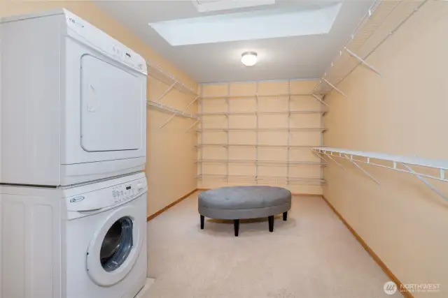 Primary bedroom with large bathroom, walk-in closet and private deck!