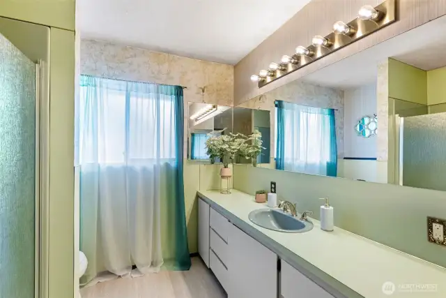 Large main bathroom with great storage!